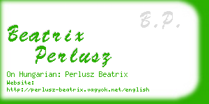 beatrix perlusz business card